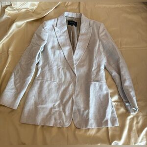 Massimo Dutti Women's Blazer in White Cream Size 8